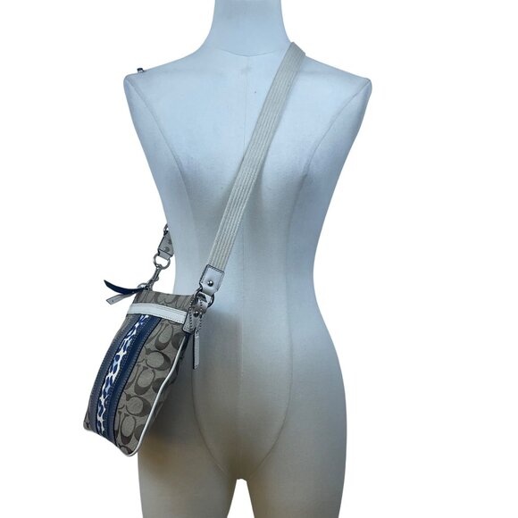 Coach Women’s Brown Signature Adjustable Strap Leopard Stripe Crossbody Bag - Picture 6 of 9